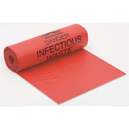 Berry Plastics 38 in. x 58 in. 60 Gal. 1.25 mil Size Red Biohazard Bag, 5PK HSP3858HPR